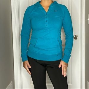 Nike long sleeve hooded button t shirt